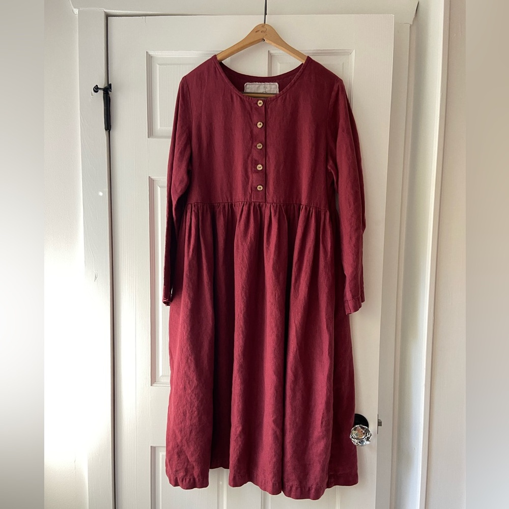 Maxi MAMA notPERFECTLINEN Long-sleeved Maternity and Nursing Dress